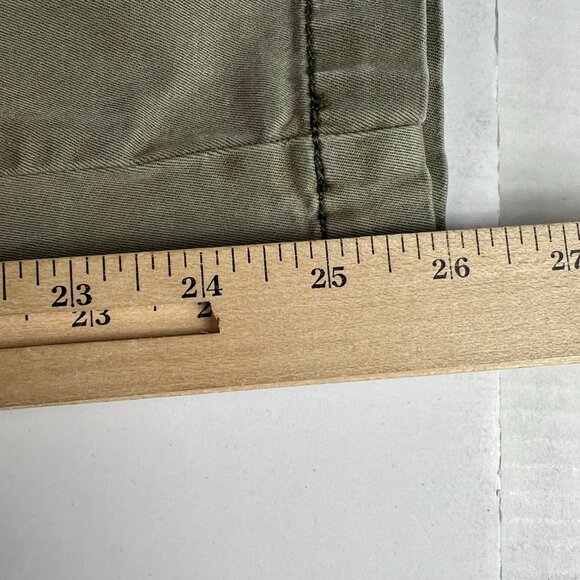 Joie Pants Women's 32x26* High Rise Front Seam Crop Green Stretch Chinos Tag L - Picture 11 of 16